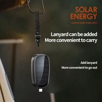 Mini batería externa de llavero de 1200 mAh, cargador desechable de un solo uso, banco de energía solar portátil de emergencia con salida tipo C y micro USB.