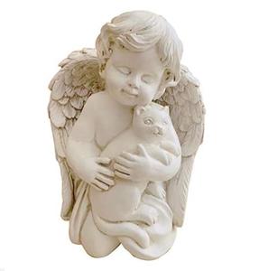 Estatua de Ángel con alas de un gato, recuerdo conmemorativo, estatua de jardín para interior y exterior - Product Image 1