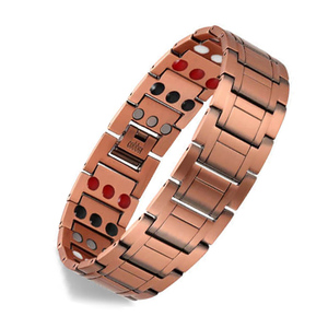 3X Bracelet en <span class=keywords><strong>cuivre</strong></span> magnétique Ultra résistant pour hommes, aimants N52 3500 Gauss, ensemble d'emballage cadeau, usine - Product Image 2