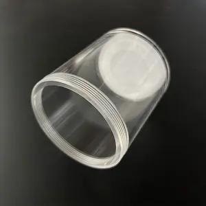 Large Diameter Clear/Frosted PMMA Acrylic Cylinder Tube Packaging with Gold Acrylic Screw for Candy Cutting Moulding Services
