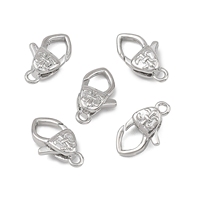 Pandahall SHEGRACE 5 Pcs Pendentifs Breloques en Laiton Sans Nickel avec Fermoir Mousqueton
