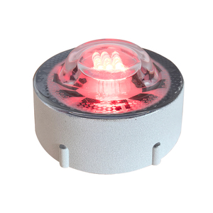 Borne de signalisation routière solaire LED clignotante verte ovale en verre trempé et plastique, avec cellule solaire et connectivité filaire, pour jardin et délimitation de voie - Product Image 1