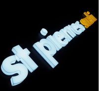 Lettres en acier inoxydable de haute qualité, boîte à lumière LED en acrylique, étanche, personnalisable, publicité extérieure pour entreprises, enseigne de devanture de magasin