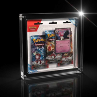 Vitrine en acrylique pour cartes TCG, lot de 3, protection transparente anti-UV, présentoir de comptoir pour modèles réduits de trains