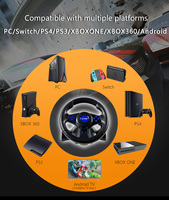 Volante de Carreras 7 en 1 US Stock 180 °   Botones Programables con Rotación y Vibración para PC, Switch, PS4, PS3, Xbox One, Xbox 360 y Android