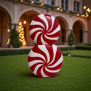Décorations de Noël en plastique PP moulé par soufflage, bonbons personnalisés, écologiques, colorés, sculptures de bonbons, design pour l'extérieur, décorations de fêtes - Product Image 5
