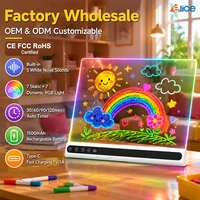 Vente Flash : Tableau de Dessin LED en Acrylique Effaçable, Rechargeable, avec 14 Modes d'Éclairage RGB et Bruit Blanc – Vente Directe Usine