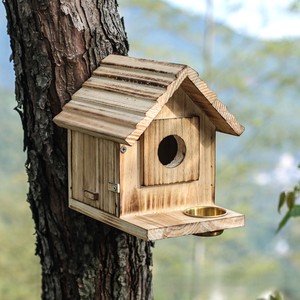 Outdoor Wooden Bird House with predator Nesting Box Wild Bird Viewing Hanging <b>Gap</b> Garden Bird Feeding Rural Cottage - Product Image 6