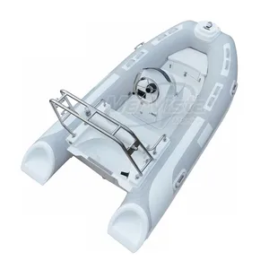 11ft Rib 340 semi-kaku fiberglass RIB Hypalon/PVC perahu dayung tiup dengan Jockey Console