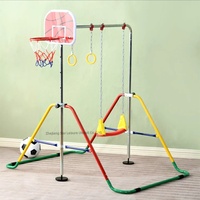 Barra de Gimnasia Ajustable y Plegable para Niños, Barra Horizontal para Entrenamiento en Casa con Anillas de Gimnasia para Principiantes Júnior