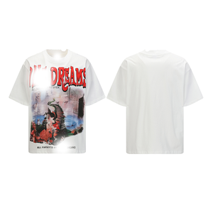 Camiseta de manga corta de algodón puro para hombre, estilo hip hop, informal, con estampado completo inspirado en la <span class=keywords><strong>película</strong></span> Tide, ideal para el verano, transfronteriza. - Product Image 3