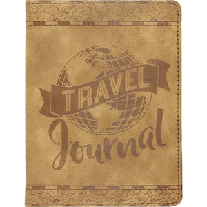 Carnet de voyage artisanal Page-A-Day en cuir végétalien, couverture rigide, format A6, reliure thermique, pages à bords dorés, idéal comme cadeau - Product Image 1