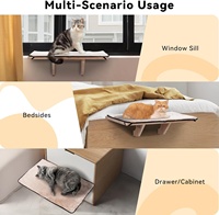 Luxe Classique Chat Fenêtre Lit Hamac Moderne Carré Bois Sans Fil Monté Conception Solide Seuil Porte Cave Cadre Chat Lit pour Fenêtre