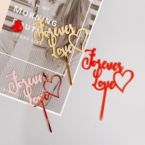 ท็อปเปอร์เค้กอะคริลิค รูปหัวใจสีแดง ประดับด้วยน้ำผึ้งและความหวาน สำหรับตกแต่งเค้กในงานแต่งงาน วันวาเลนไทน์ หรือวันเกิด - Product Image 2