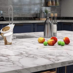 ORON DECO moderno marmo vinile buccia e bastone autoadesivo adesivo <span class=keywords><strong>in</strong></span> marmo <span class=keywords><strong>PVC</strong></span> parete carta rivestimento per la decorazione della parete di casa - Product Image 4