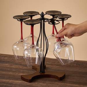 Porte-vin moderne en fer avec support pour 5 verres à pied, design rectangulaire, pour décoration de fête - Product Image 5