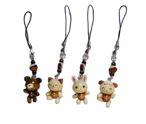 Lovely Mini Wood Key Ring Keychain Wood Animal Key Accessories for Kids