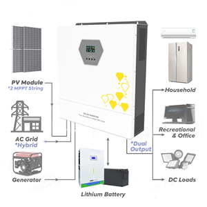 Wholesale 3KW 6KW Off-Grid Solar Supply 220VAC Pure <strong>Sine</strong> <strong>Wave</strong> with BMS Function Inbuilt 100A MPPT LCD Display for Home Appliance - Product Image 5