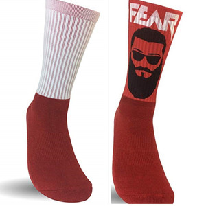 Nero Rosso Blu Colore di Fondo di Cotone Poliestere Calzini Bianchi, di Sport Su Misura di Alta Prestazioni di Sublimazione In Bianco Calzini - Product Image 6