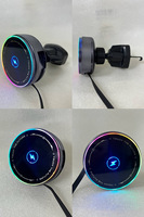 Support de téléphone magnétique sans fil à commande tactile RGB pour grille d'aération de voiture avec câble rétractable pour iPhone 17 Pro Max