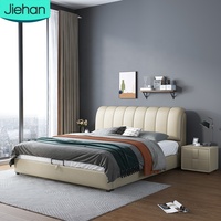 Lit Double Haut de Gamme en Cuir 1,8 m, Design Moderne, Cadre de Lit de Luxe pour Chambre à Coucher, Taille King/Queen