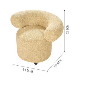 Divano in Tessuto Beige Crema Personalizzabile a 1 Posto, Comoda Poltrona in Legno per Hotel e Appartamenti, Stile Componibile per Salone - Product Image 3