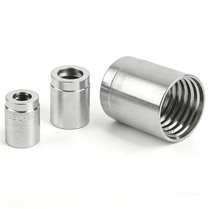 Raccord de tuyauterie hydraulique en acier inoxydable, connecteur fileté, manchon de sertissage pour joint de tuyau d'huile - Product Image 2