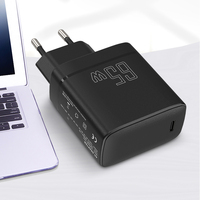 Chargeur mural USB Type-C PD GaN 65W Shenzhen Lvxiangyuan, adaptateur de voyage à charge rapide, prise EU, certifié CE RoHS ERP REACH