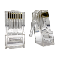 Conector RJ45 de paso 8P8C de alta velocidad para cable Ethernet Cat6a Cat7 SFTP FTP UTP enchufe Modular chapado en oro