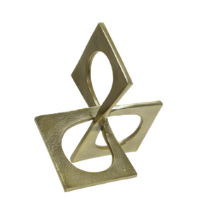 Scultura geometrica a quadrati collegati, oggetto decorativo moderno in metallo per la casa, il bagno, il soggiorno, l'ufficio. - Product Image 2
