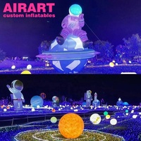 Led LIGHTING Gonflable Astronaute Blanc Tissu Gonflable Géant Espace Homme Planètes Thème Fête Décoration Gonflables