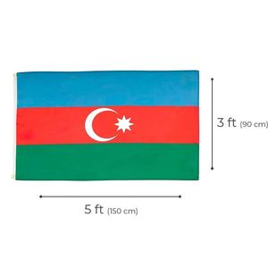 Polyester Printing All Countries National Flag 3x5 Ft Azerbaijan Flag <b>Banner</b> with 2 Brass Grommets - Product Image 2