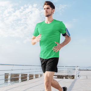 T-shirt en polyester uni, logo personnalisé par sublimation, séchage rapide, coupe ajustée, t-shirt homme, t-shirt décontracté, t-shirt de sport - Product Image 5