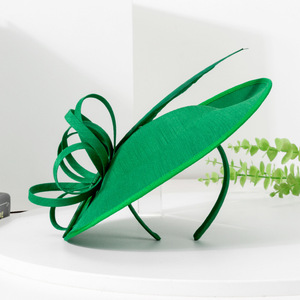 <span class=keywords><strong>Chapeau</strong></span> bibi artisanal en sinamay avec ruban, pour <span class=keywords><strong>femme</strong></span>, idéal pour les cocktails, les cérémonies religieuses - Product Image 2