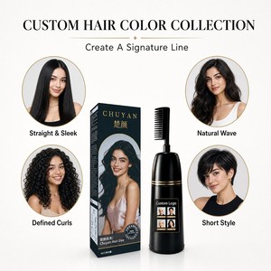 Colorante permanente para el cabello negro oscuro con peine aplicador, ingredientes orgánicos, logotipo personalizado para todo tipo de cabello - Product Image 1