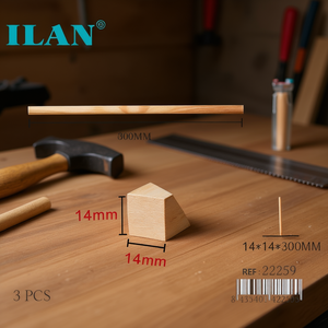 Bastoncini di Legno Quadrati Ilan 14x14x300mm, 3 Pezzi, Prodotti in Cina per Progetti Artigianali e Fai-da-Te - Product Image 3