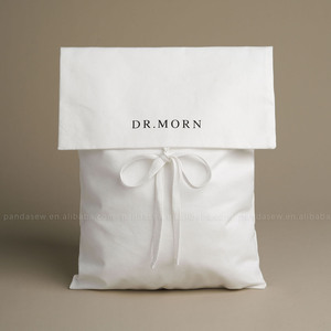 PandaSew Custom Logo <b>Envelope</b> Bag Clothing Shoes Dust Bag Jewelry Bag <b>White</b> Cotton Canvas Packaging Jewelry Pouch - Product Image 4