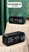 Miroir LED avec logo personnalisé, haut-parleur sans fil BT5.0, radio FM, haut-parleur avec carte TF, réveil numérique