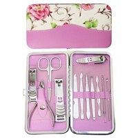 WELLFLYER Hotsale MS-008 Source Fabricant Manucure ensemble 12pcs emballage ongles perceuse outils pédicure ensemble OEM