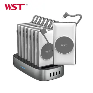 WST Magnetic Powerbanks 10000mAh Supplier Portable Wireless Mini PD Fast Charging Power Bank Station with Cable