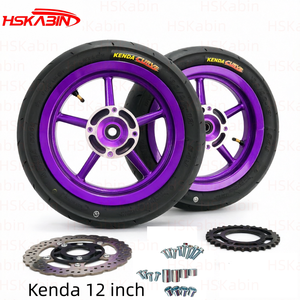 Nuevo Juego de Ruedas para Motocicleta Supermoto HSKabin de 12 Pulgadas, Color Morado, Delantera 90/90-12 110/70-12, Trasera 120/70-12, Sin Cámara - Product Image 6