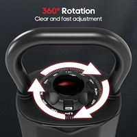 Kettlebell réglable 6-en-1 de qualité commerciale avec ajustement en un clic, vente en gros de kettlebells de 3 à 18 kg pour les achats en magasin de fitness