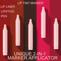 Maquillage Cosmétiques Haute Qualité Longue Tenue Unique 2-en-1 Applicateur Feutre Rouge à Lèvres Crayon Contour des Lèvres