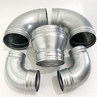 Vente d'usine - Coude à 90 degrés en acier galvanisé de 4, 5 ou 6 pouces pour conduit rond - Raccord 90 °    Coude en spirale