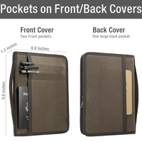 Elegante Funda de Lona Encerada A5 para Agenda con Cremallera YKK y Asa, para Cuaderno Moleskine, Libreta de Bocetos, con Portaplumas