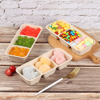 Contenants alimentaires jetables de 16 oz à 3 compartiments en bagasse de canne à sucre pour salades et repas, boîtes bento