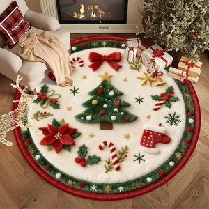 Tappeto ChamXue, Moquette Annodata a Mano, Tappeto Natalizio Festivo, Lavabile in Lavatrice, Antiscivolo, Facile da Pulire, per Soggiorno e Camera da Letto - Product Image 1