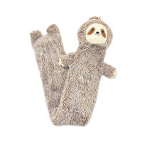 Housse de bouteille d'eau chaude, pour enfants, motif paresseux, petit sac long et mignon, couvre-bouteille d'eau chaude en peluche
