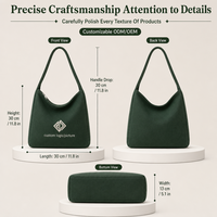 Sac hobo en toile brodé classique de qualité supérieure avec fermeture éclair, idéal pour les voyages et les vacances, personnalisable ODM OEM