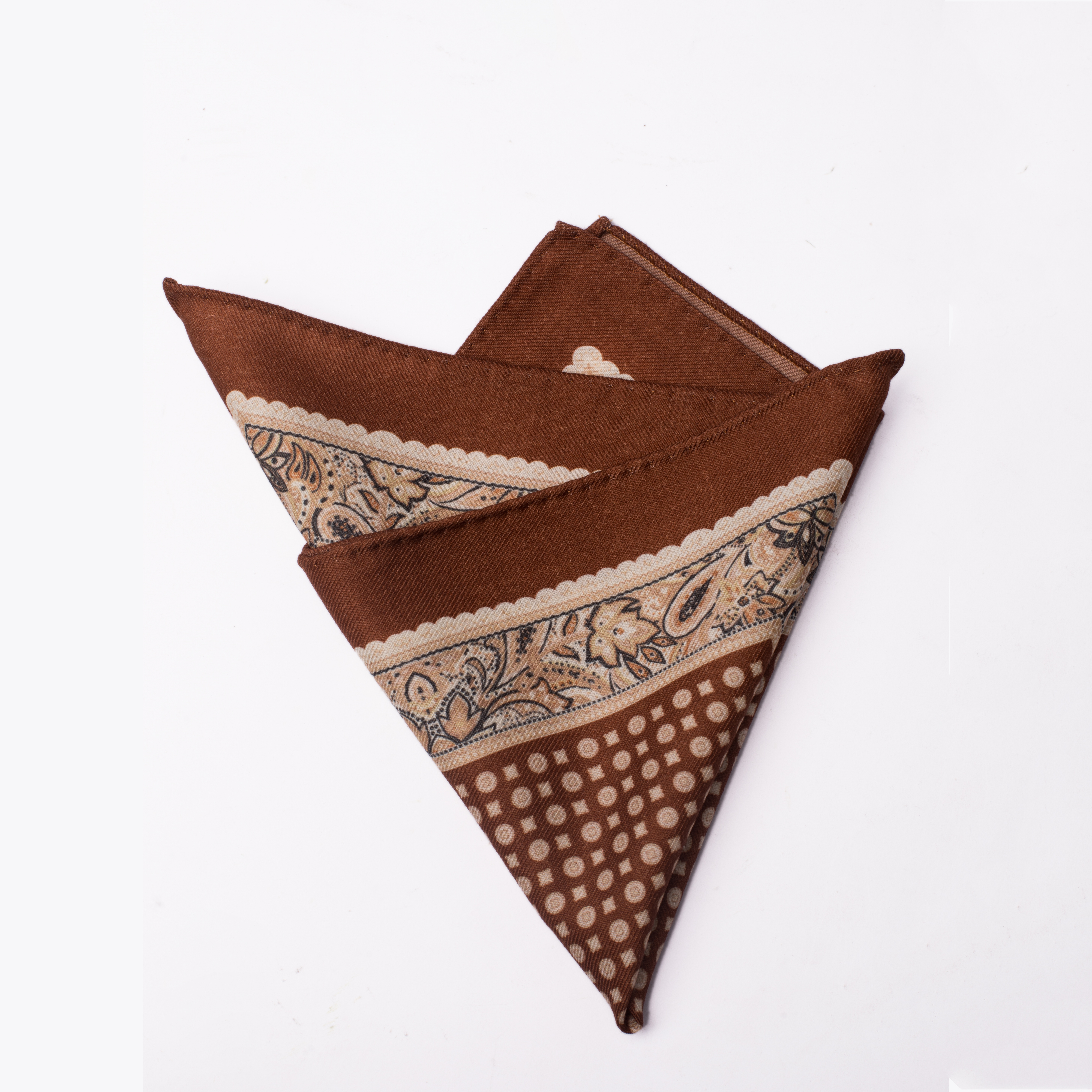 Хит продаж, красновато-коричневый носовой платок с двумя сторонами и цветочным принтом, 100% шерстяной платок с карманами